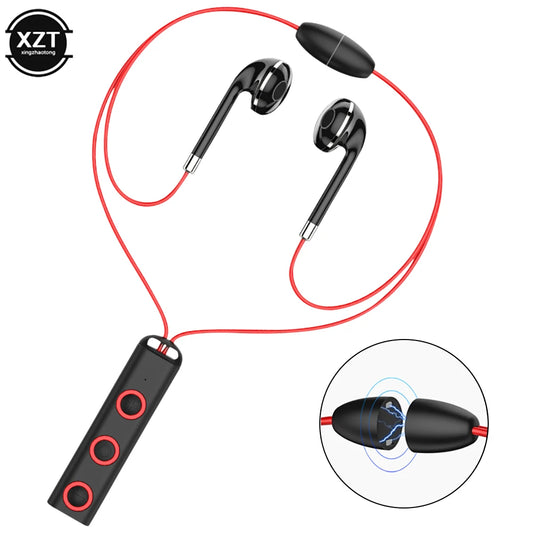 BT313 Bluetooth-Compatible Earphones Magnetic Headphone Sport Wireless Hanging Neck Earphones with Mic for Xiaomi Red Mi Huawei